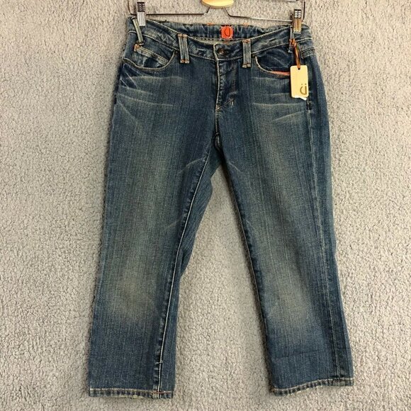U by Yanuk Luxury Distressed Cropped Capri Jeans 27 NEW - Picture 1 of 11